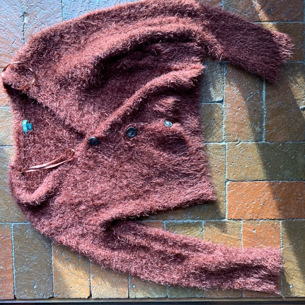 Fuzzy button up cardigan